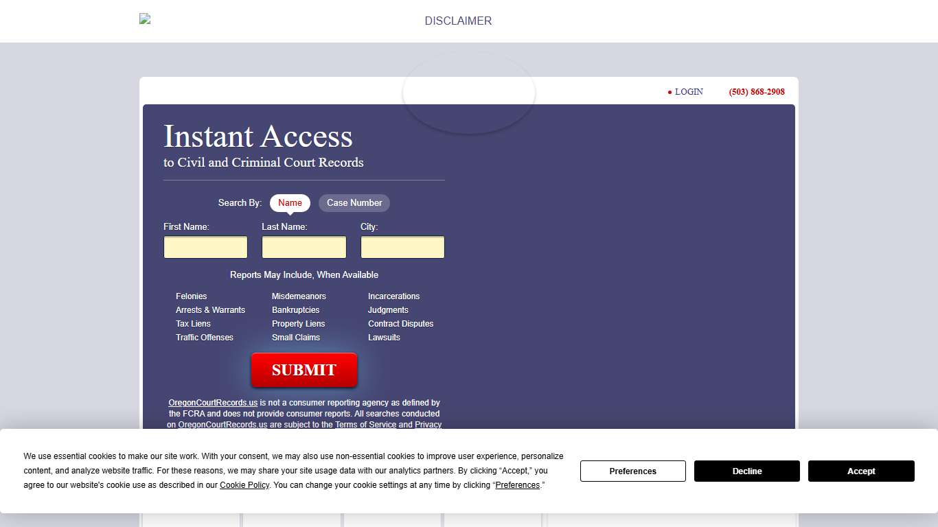 Oregon Court Records OregonCourtRecords.us
